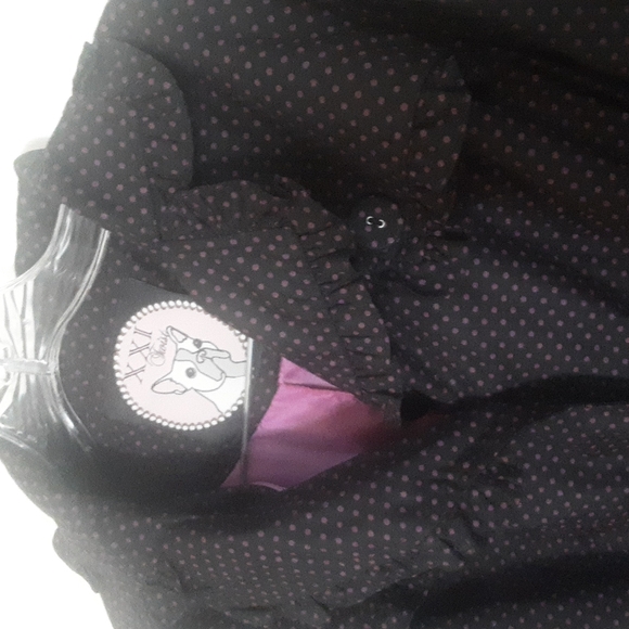 XXI Twist Polka Dot Full Button Down Dress Sz S - Picture 3 of 13